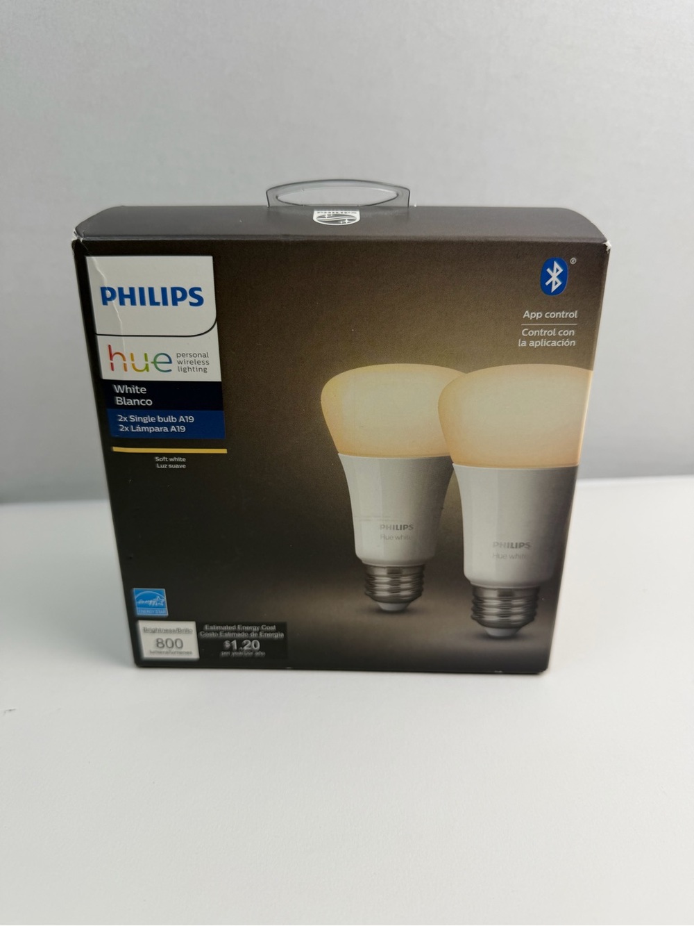 Philips Hue White A19 Smart LED Bulb, 2 Count - 476951